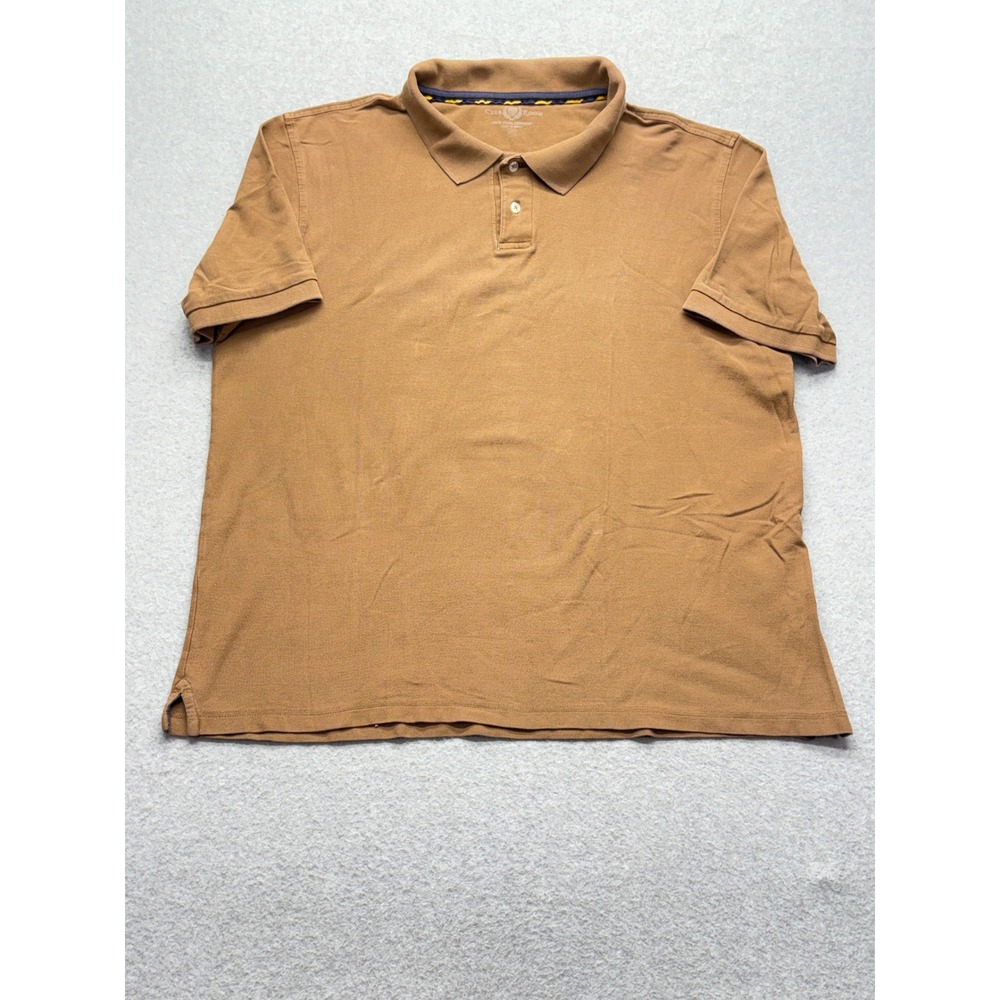 Club Room Mens Brown Pima Cotton Short Sleeve Polo Shirt XL Classic Fit